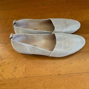 Paul Green Beige Perforated Leather Slip-On Flats